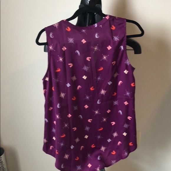 ModCloth purple tank with detail size L - Picture 3 of 3